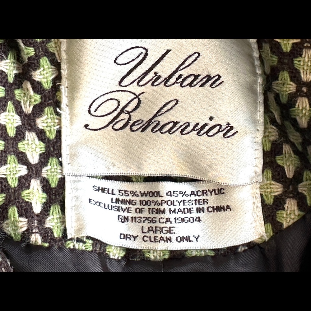 Urban Behaviour Green/Black Patterned Trench Coat - image 8